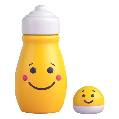 3D emoji style salt shaker, with a smiley face, playful and cute sticker
