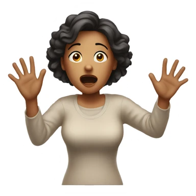 shocked woman hands up sticker