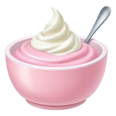 Pastel pink yogurt bowl sticker