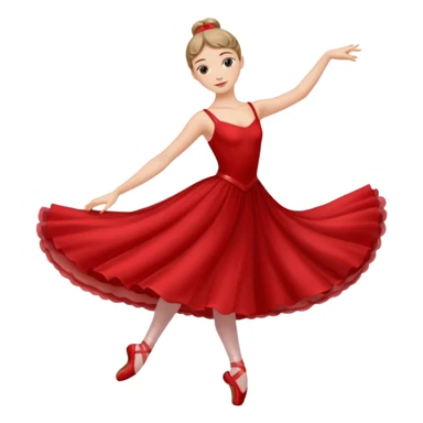 ballet with red outfit sticker