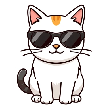 Cat with sunglasses sticker