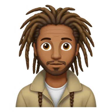 a averge sized brownskinned man with really short dreadlocs sticker