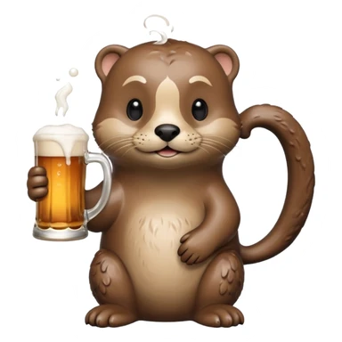 a beer holding an otter sticker