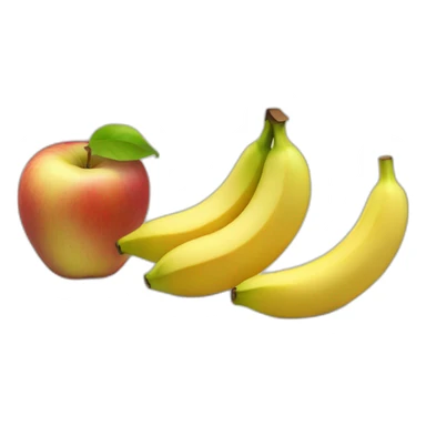 2 apples and banana sticker