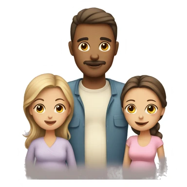 Pregnant Mum, dad, daughter   sticker