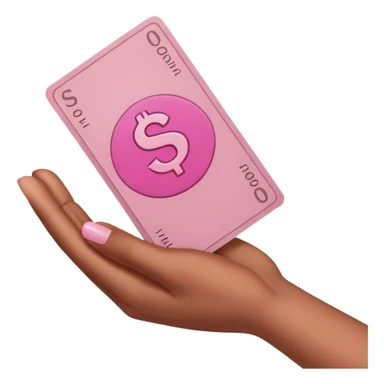 just one hand handling pink money to someone sticker