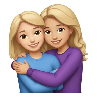 Girls hugging sticker