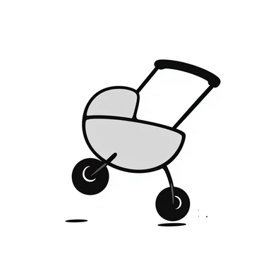stroller doing a wheelie sticker