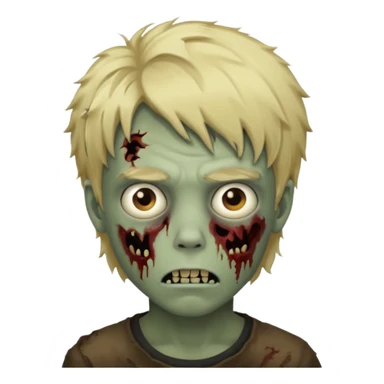 Boy, zombie, blonde hair, shaggy, dark, spooky sticker