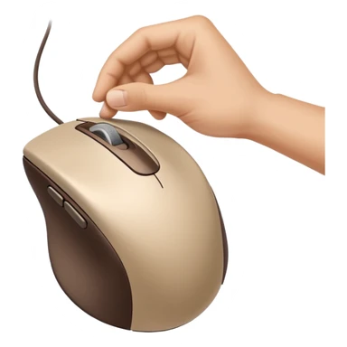 click the computer mouse with a hand sticker