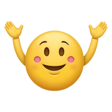 smiling emoji with arms and legs awkwardly standing sticker