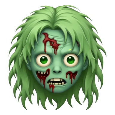 Emoji de zumbi de cabelo longo sticker