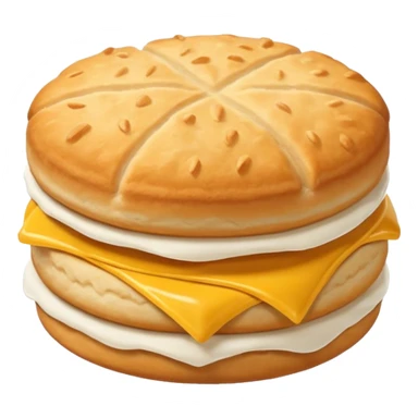 McDonald's style plain biscuit, round, golden, fluffy sticker