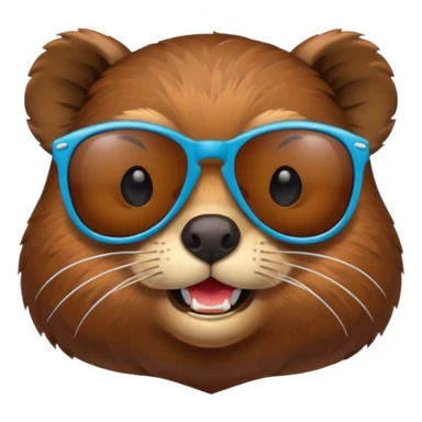Beaver with sunglasses  sticker