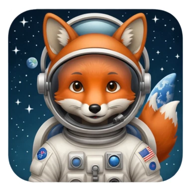 brown fox astronaut sticker