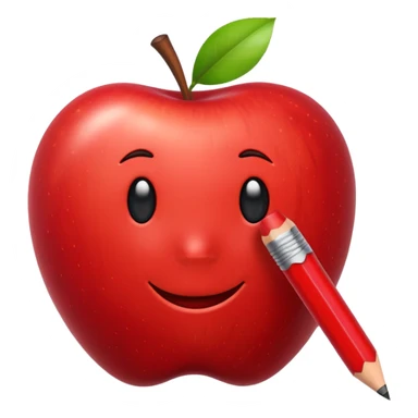 Apple white pencil emoticon sticker