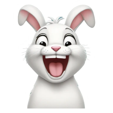 rabbit laughing crazily with tears sticker