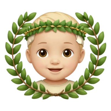 baby wearing laurel wreaths sticker