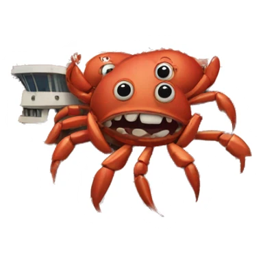 huge boat filled with crabs sticker