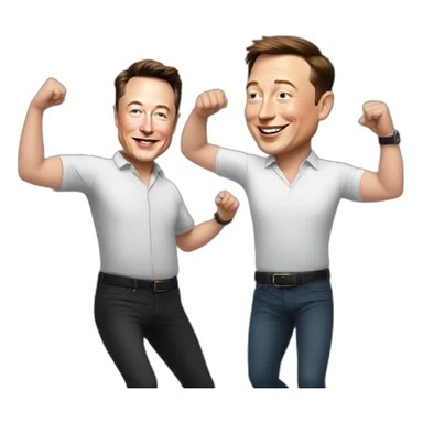 elon musk dancing with jeff bezos sticker