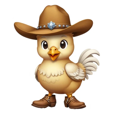 chicken with cowboy hat and boots sticker