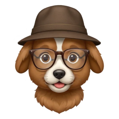 dog wearing a hat and glassess sticker
