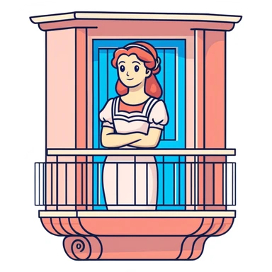 Juliet on a balcony sticker