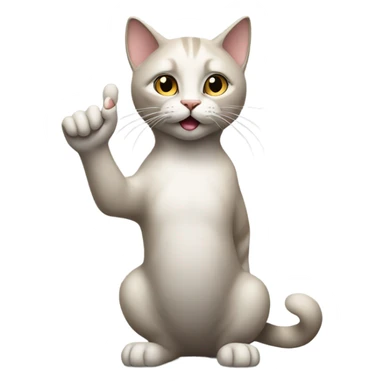 cat with middle finger sticker