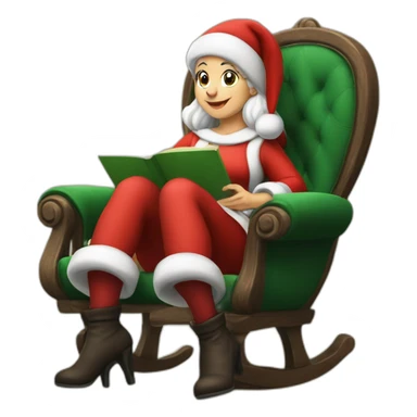 mrs santa claus sitting on puf sticker