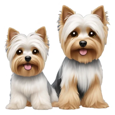 yorkie with 2 bichons sticker