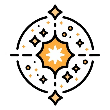 destiny symbol with stars and cosmic elements representing fate sticker