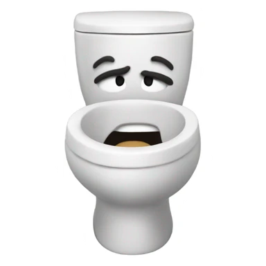 Toliet with mans head poking out sticker