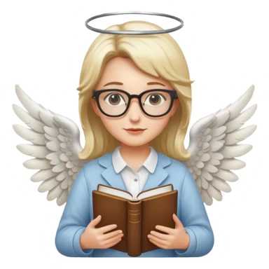 Librarian female angel sticker