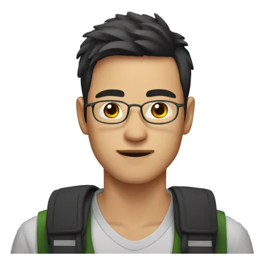 a male student in his 20s in Asia without glasses
 sticker