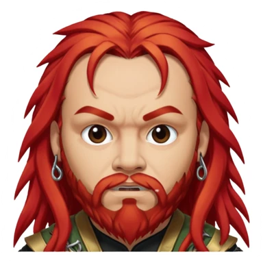 Max Cavalera with long red hair, light skin sticker