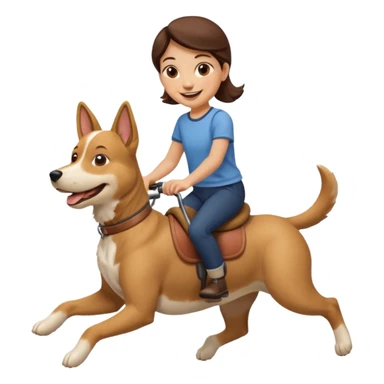 person riding a dog sticker