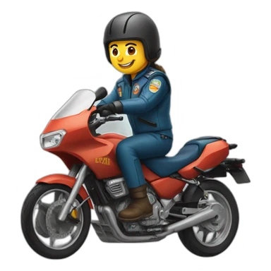 Águia pilotando uma moto sticker