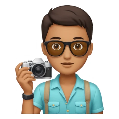 fotographer with summer clothes and sun glasses sticker