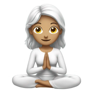 Caucasion women with silver hair doing yoga sticker