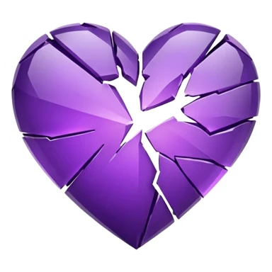 Purple broken heart sticker