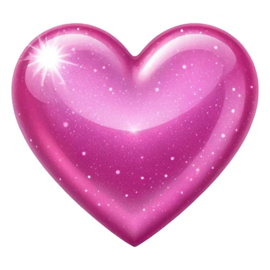 glitter pink heart sticker