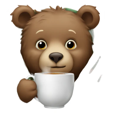 Cozy bear in a blanket drinking tea sticker