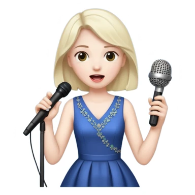 joker with dress, microphone, singing sticker