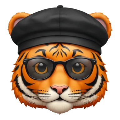 tiger in sunglasses with berets sticker