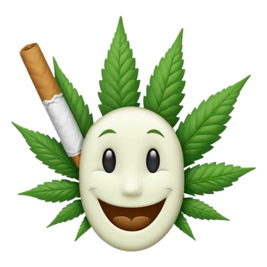 a joint with a happy face sticker