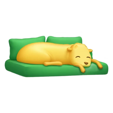 sleeping cheese in the green bed sticker