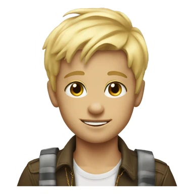 blonde boy with necklace outdoors sticker