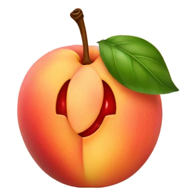 a peach with two cherries on top sticker