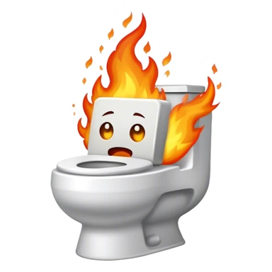 Unhinged Toilet on Fire sticker