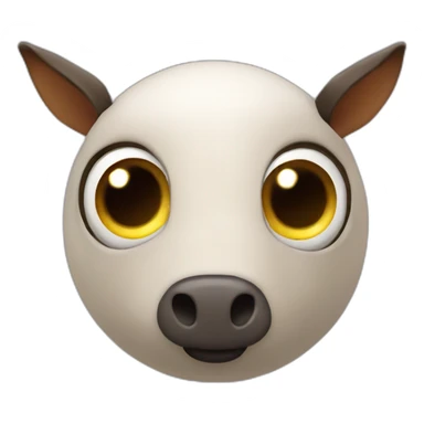 3d sphere with a cartoon Mule skin texture with big childish eyes sticker